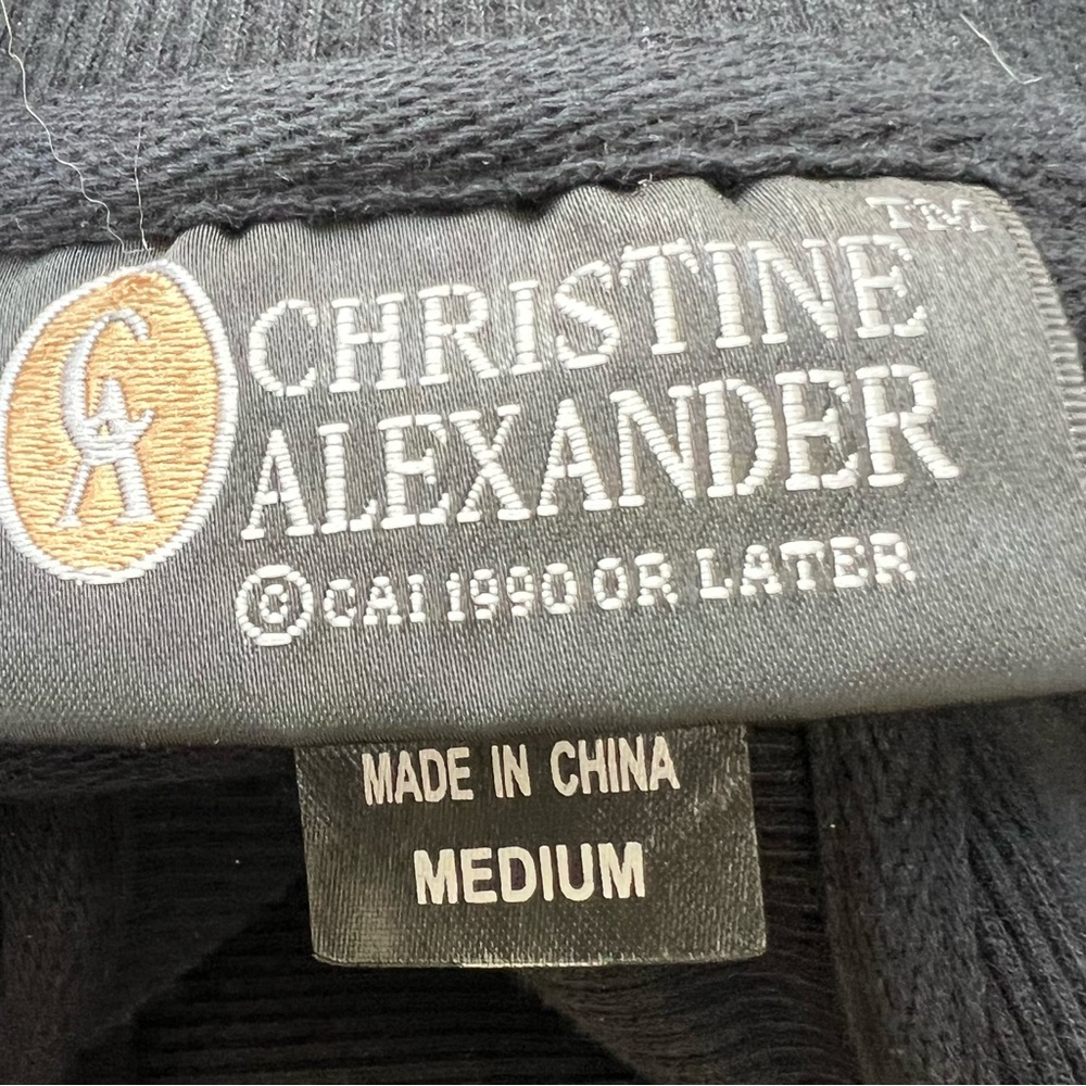 Christine Alexander women black embellish cardigan button front, pockets Sz M - Picture 10 of 13